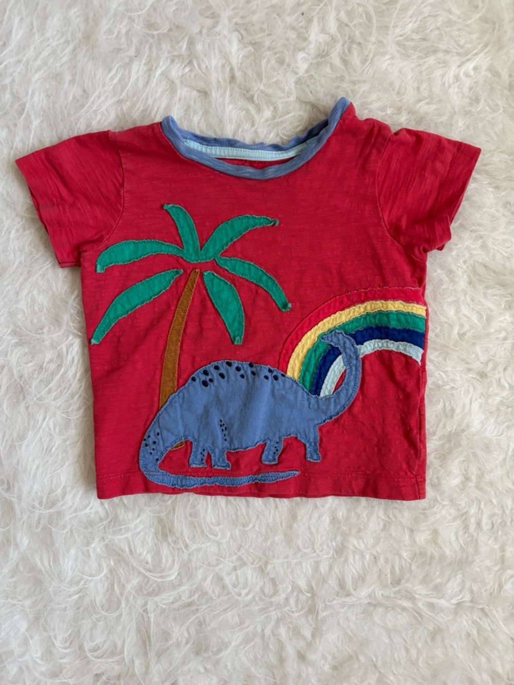 Mini Boden Toddler Boy Bright & Bold Dinosaur Appliqué Tee